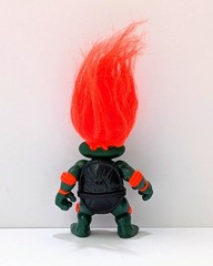 TMNT 1993 Ninja Turtle Troll Mike Michaelangelo w/ pick+dagger+belt no nunchakus