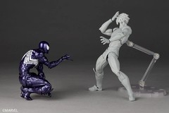 Kaiyodo Revoltech Symbiote Spider-Man Action Figure Purple Version New in Stock