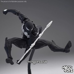 MESS TOYS Symbiote Spider-Man Action Figure Black Suit Collectible Model Gifts