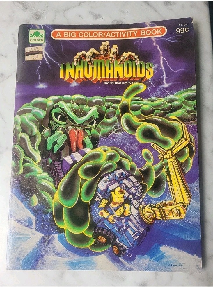 HTF 1986 Hasbro INHUMANOIDS Golden Coloring Activity Book One Scribble!