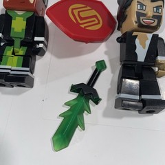 K50 Tube Heroes Action Figures Lot of 2 & Accessories Jazwares 2015 Sword Shield