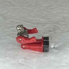 Vintage 1980s Diaclone 1″ Red Driver Silver Chrome Chest Mini Figure Takara
