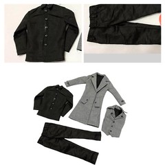12 Inch 1:6 Scale Male Soldier Toy Gray Coat Set Clothes Model CC307