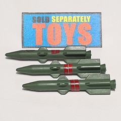 Vtg GI Joe Ammo Dump Unit 109MM 3 MISSILE SET rocket original 1985 playset part