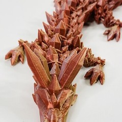 Dragon Crystal Full Articulated Dragon Fidget Toy 13” Burnt Orange 3D Print Art