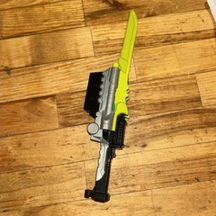 Power Rangers MMPR Yellow Gray Black Sword Weapon Knife VIntage Bandai #42051