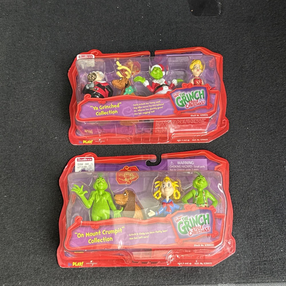 2x Lot Vintage 2000’s Playmates The Grinch Stole Christmas Figures New Sealed