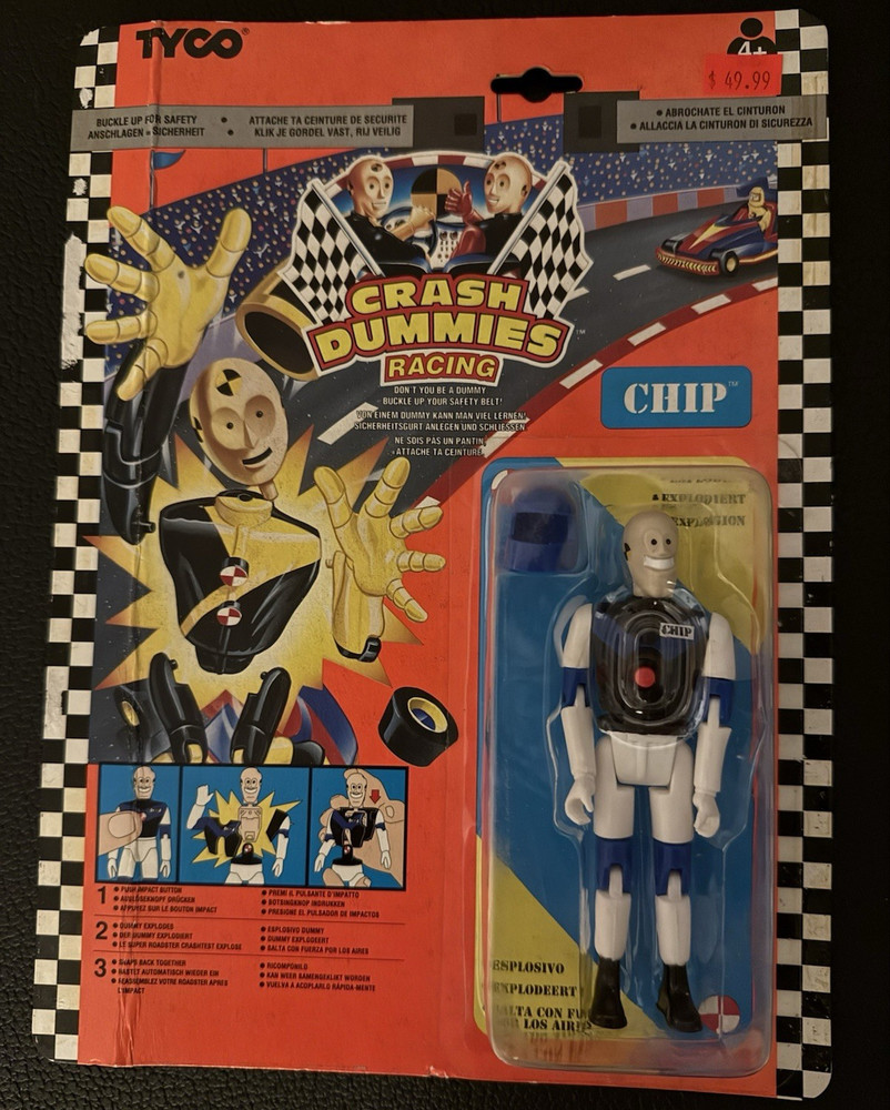 TYCO Crash Dummies Racing Chip Action Figure Plastic RARE