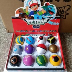 12PCS Pocket Monster Mini Figures Set with Poke Balls Anime Collectible Toys