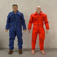 SU-CH-WKSUIT-OR: 1/12 weathered Orange Coverall Worker Suit for 6″ Figure body