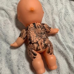 Rare Tattoo Kewpie Doll 30cm Sofubi Figure Traditional Japanese Tiger Design JP