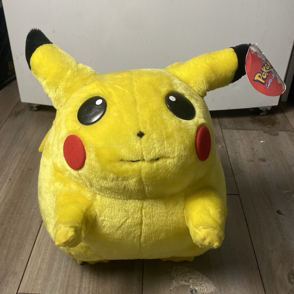 1999 Pokémon Fat Pikachu Jumbo Plush Toy 16″ W/ Tag Nintendo Vintage