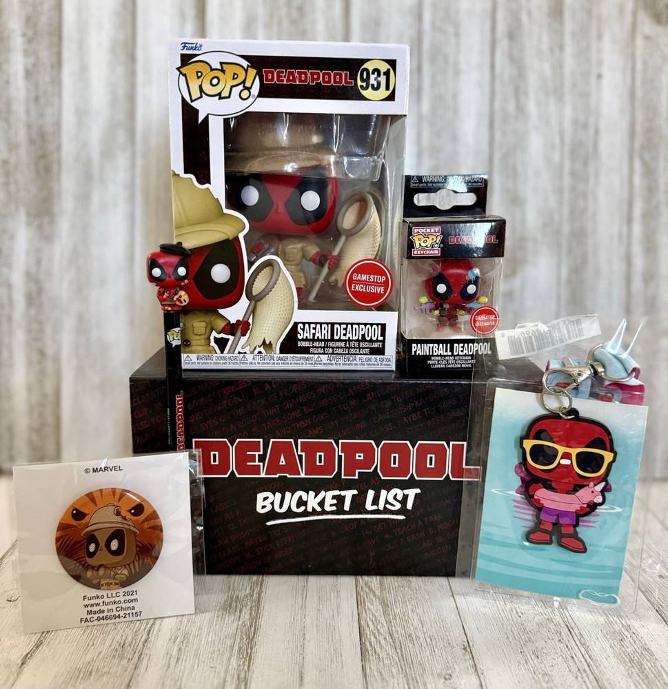 Funko Pop! Safari Deadpool #931 Bucket List Mystery Box GameStop Exclusive