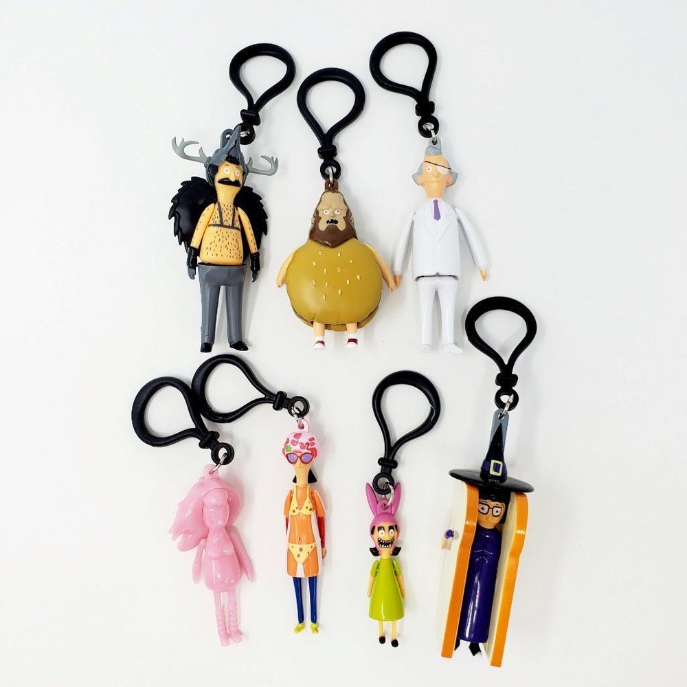 Bob’s Burgers Chibi In Motion Series 4 Complete Set of 7 Danglers Includes RARE!