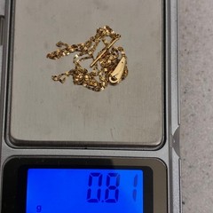 18K Yellow Gold One-Touch Hook Chain Necklace, Pin Chain, Approx. 50cm, Petal