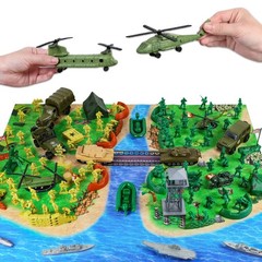 Army Men Military Toys for Boys Age 3-12 124 Pcs Plastic Playset with Soldiers