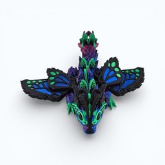 Lot 3 Baby Fae Wolf Dragon Toys Articulated 3D Printed Fantasy Fidget Pets- 8.5″