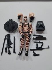 Gi Joe Black Major Snake Eyes Cobra Invasor Desert Camo Trooper Figure 3.75