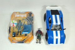 Jazwares 2021 Fortnite Joy Ride Whiplash Rally Car w 2018 Rust Lord w Visitor