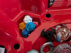 Mixed Beyblade Lot: Metal Fusion, Burst, 2 Stadium Arenas, Case, Launchers As Is