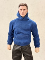 MO-HDST-BU: 1/12 Blue fabric hoodie for 6″ Medium to slim action figure body