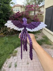 3D Printed 1 Pack Phoenix Animals 14.5” Purple Luminous Articulated Toy Gift
