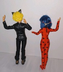 Miraculous Ladybug & Cat Noir Dolls 2-Pack Poseable Preowned