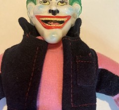 Vintage 13″ Plush Joker Doll Window Cling Plastic Face Retro Batman Villain