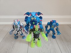 Lot 4 Mr Beast Lab Panther Action Figure Collector Toy Mutant Blue Gray Green