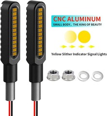 Waterproof Motorcycle Blinkers Indicator Turn Signal Amber Flowing Sequential Un