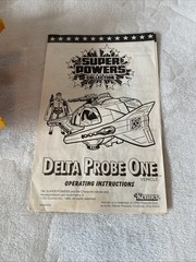Vintage Kenner Super Powers DELTA PROBE ONE Vehicle DC Comics 1985 Robin Manual