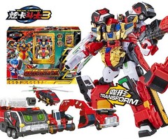 Metal Cardbot S FLAMENOVA 4in1 Combiner Robot Figure Transformed Model Gift