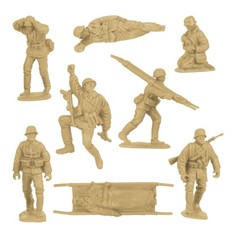 BMC CTS WW2 German Assault & Medics Plastic Army Men – 24pc Tan Soldier Figures