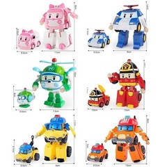 6pcs Academy Robocar Toys Poli Roy Amber Robot Mark Bucky Transformer Kids Gifts