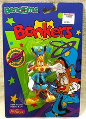 Bend-Ems☆1994 JusToys☆Disney Figure Set☆BONKERS, FALL APART RABBIT, TOON LIGHT