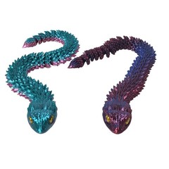 3D Printed Articulated Bush Viper Snake Fidget Toy Set Dual Tone Silk 14.5 Inch