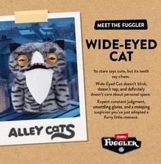 ZURU Fuggler Alley Cats Wide Eyed Cat Gray Tabby 9″ Plush Funny Ugly Monster NIB