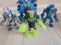 Lot 4 Mr Beast Lab Panther Action Figure Collector Toy Mutant Blue Gray Green