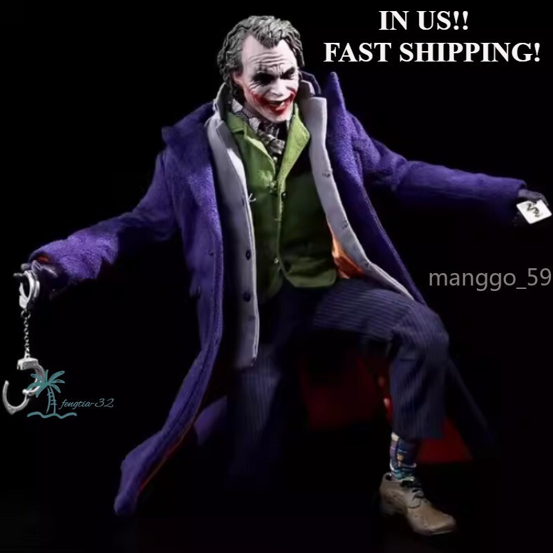 The Dark Knight Heath Ledger Joker 1/6 Cloth Movable Figure Collection US STOCK!