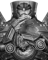 3D Printed Fan Art Gipsy Danger Portrait Bust by Wicked3d