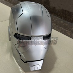 Iron Man MK5 1:1 AUTOKING Silver Helmet Wearable Voice-control Cosplay NEW