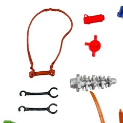 TMNT Playmates Mixed Toy Parts Lot Technodrome Pogocopter Parachute Weapons READ