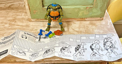 1992 TMNT Mutatin’ Leonardo Figure w/ Chart Pizza Ooze Katanas READ