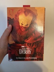 NEW RARE NECA ULTIMATE BLOOD PENNYWISE 7″ Welcome to Derry IT In Hand Look!!