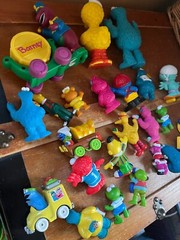 Large Mixed Lot of Plastic Rubber Vinyl Barney Sesame Street TV Character Play