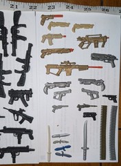 Vintage Mixed Lot GI Joe Army Action Hero Weapons Guns & Knives 50+ Pieces