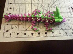Articulated Crystal Dragon 9 inch Purple and Green