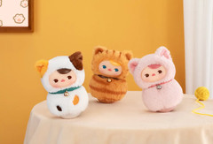 💡Pop Mart x Pucky Roly-Poly Kitty Vinyl Plush One Blind Box w/ A Random Figure