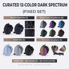 12 Pack – 3D Printed Dragon Eggs with 5.3″ Dragons Inside, Flexible, Dark Series