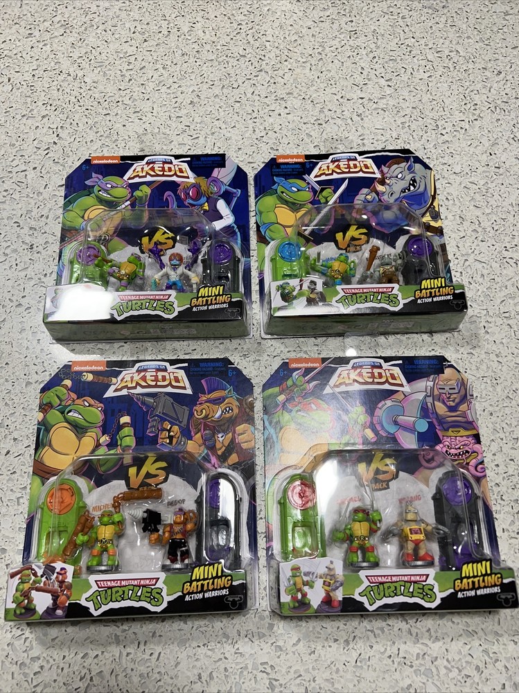 Akedo 2023- Mini Battling Warriors- Teenage Mutant Ninja Turtles – Set 4pcs
